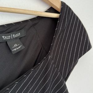WHBM women’s 12 (L) black pinstripe mid-length dress, fully lined